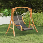 Provira Schommelstoel zonder schommelframe met kussen gebogen hout