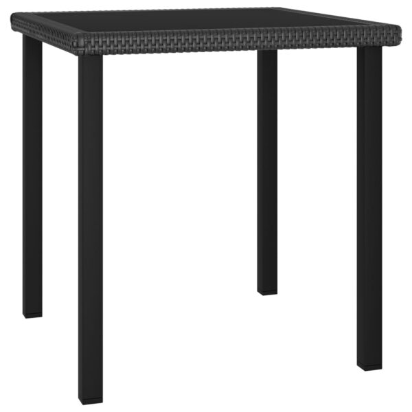 Provira Tuintafel 70x70x73 cm poly rattan zwart