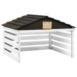 Provira Overkapping voor grasmaaier 78x74x54 cm vurenhout zwart en wit