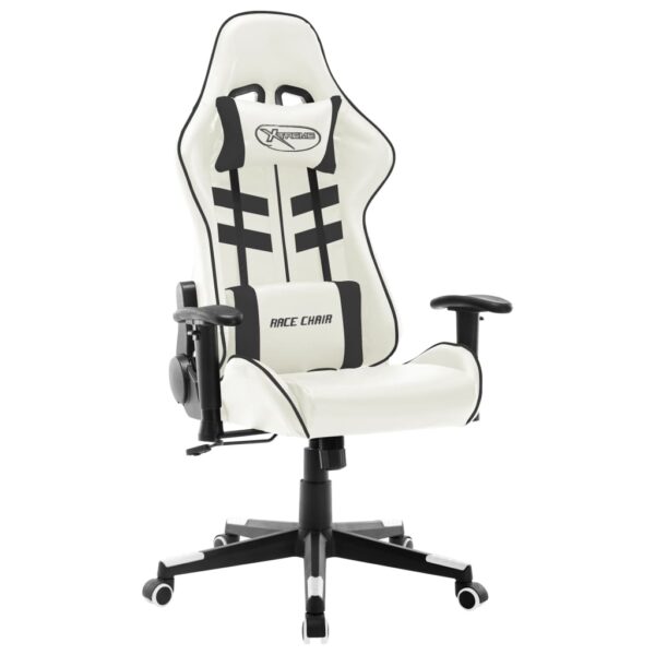 Provira Gamestoel kunstleer wit en zwart