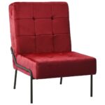 Provira Relaxstoel 65x79x87 cm fluweel wijnrood