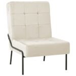 Provira Relaxstoel 65x79x87 cm fluweel crèmewit