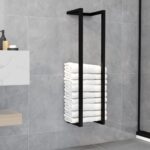 Provira Handdoekenrek 25x20x95 cm ijzer zwart
