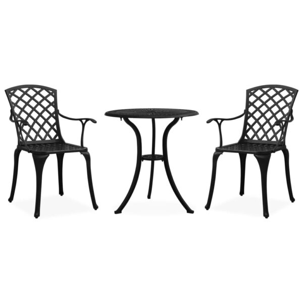 Provira 3-delige Bistroset gietaluminium zwart