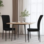 Provira Eetkamerstoelen 2 st fluweel zwart