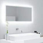 Provira Badkamerspiegel LED 90x8,5x37 cm acryl hoogglans wit