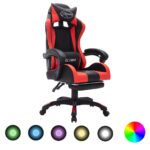 Provira Racestoel met RGB LED-verlichting kunstleer rood en zwart