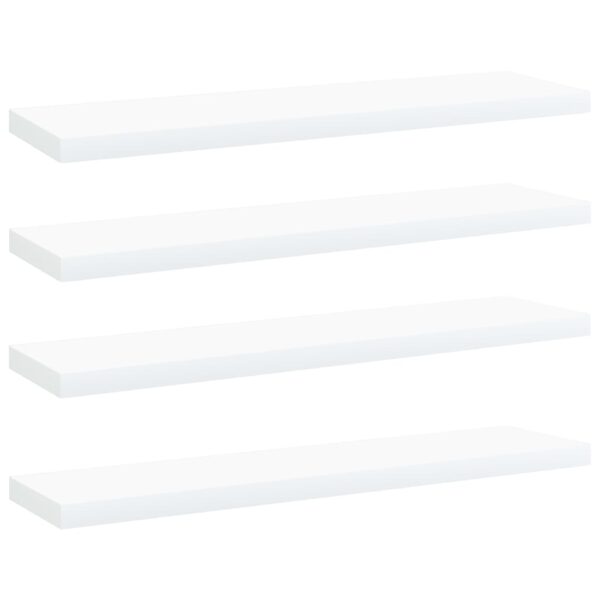 Provira Wandschappen 4 st 40x10x1,5 cm bewerkt hout wit