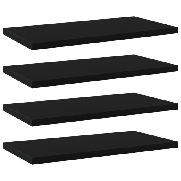Provira Wandschappen 4 st 40x20x1,5 cm bewerkt hout zwart