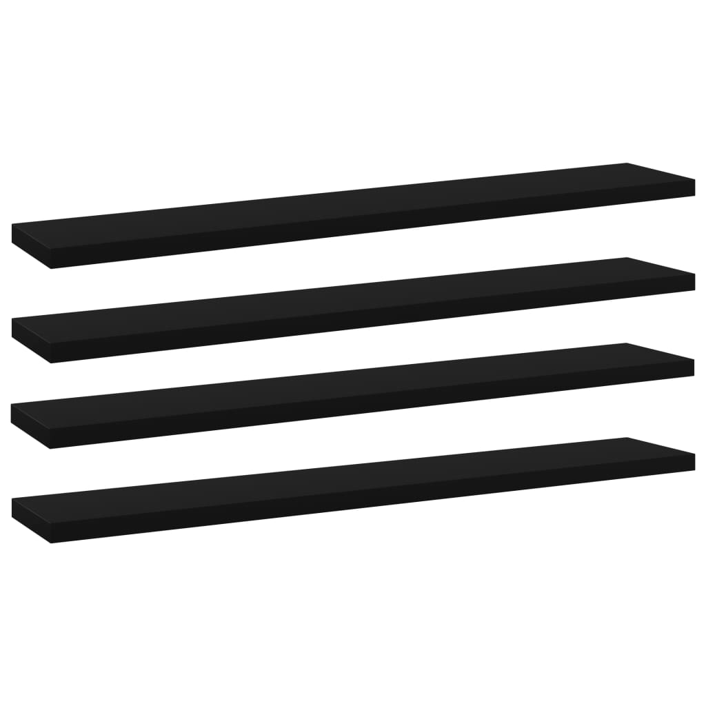 8720286244579_a_en_hd_1 Provira Wandschappen 4 st 60x10x1,5 cm spaanplaat zwart - Image 1