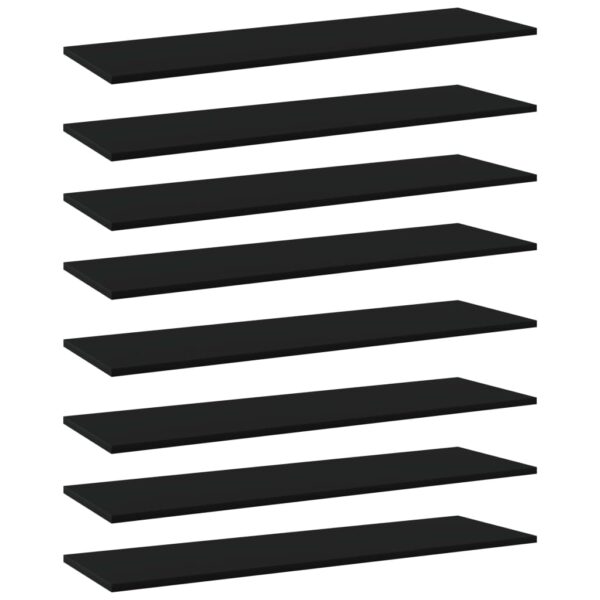 Provira Wandschappen 8 st 100x30x1,5 cm spaanplaat zwart