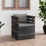 Provira Tuinfauteuil met kussens pallet grenenhout
