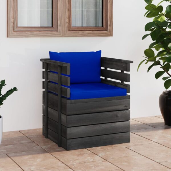 Provira Tuinfauteuil met kussens pallet grenenhout