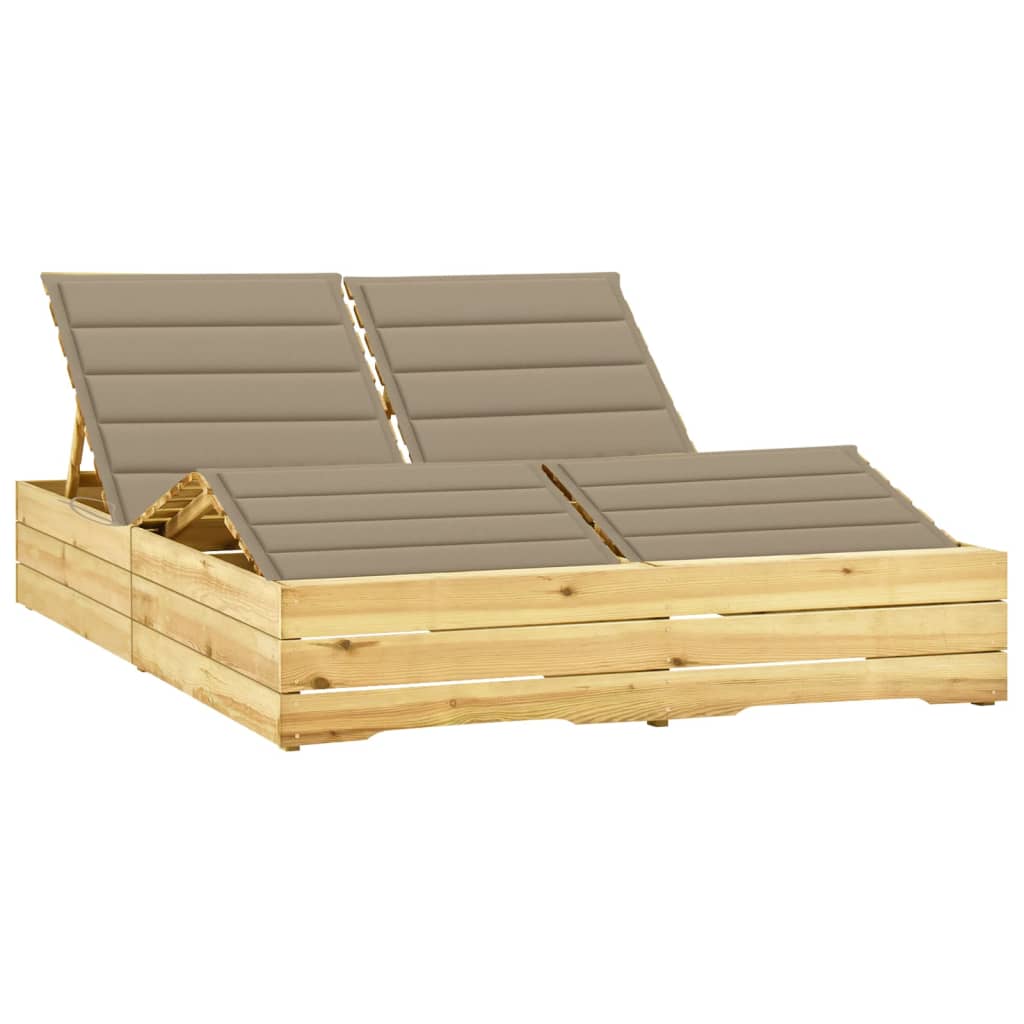 8720286304068_a_en_hd_1 Provira Ligbed tweepersoons met beige kussens geïmpregneerd grenenhout - Image 1