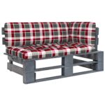 Provira Tuinhoekbank pallet geïmpregneerd grenenhout grijs