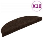 Provira Trapmatten zelfklevend 10 st 56x17x3 cm naaldvilt bruin