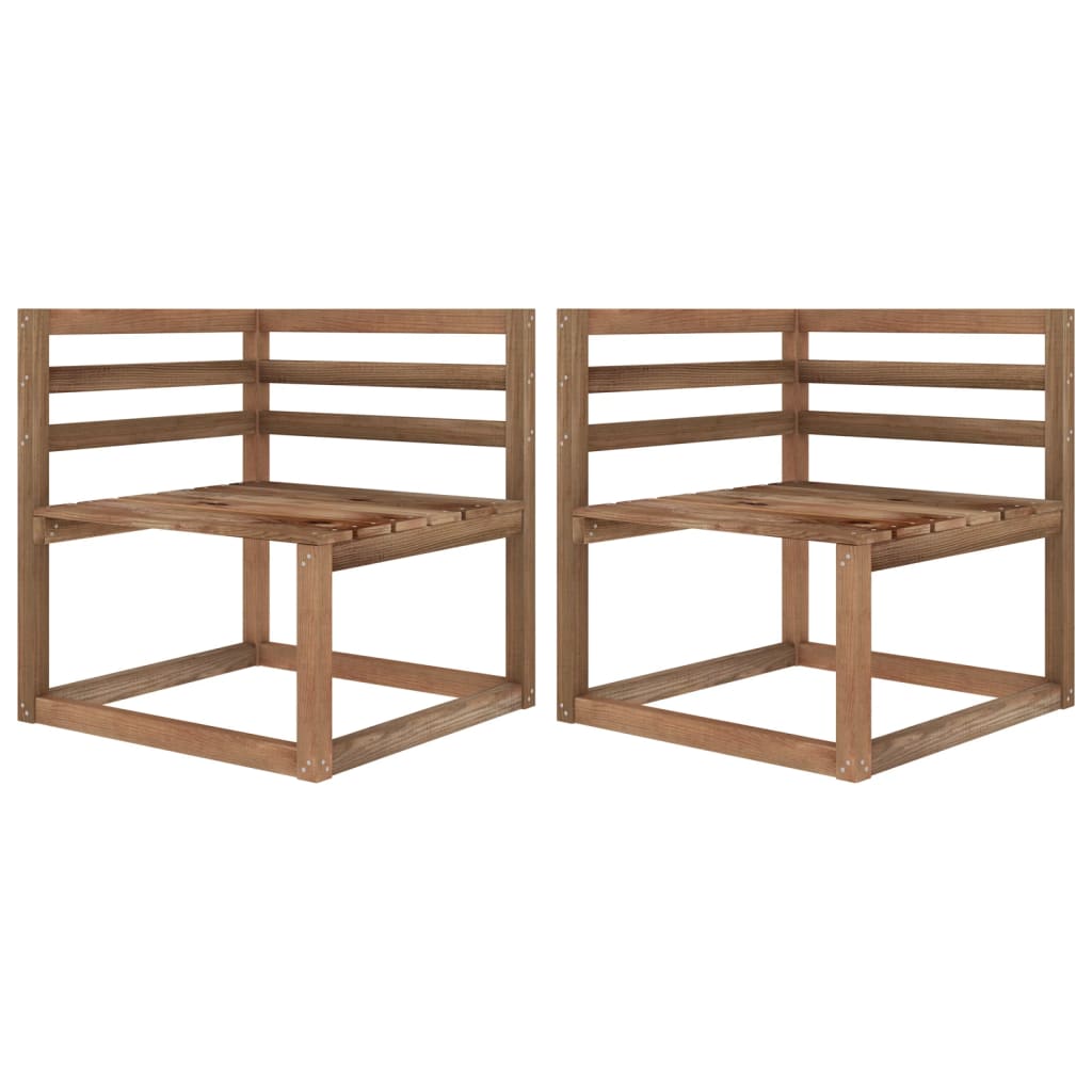 8720286333167_a_en_hd_1 Provira Tuinhoekbanken 2 st pallet bruin geïmpregneerd grenenhout - Image 1