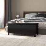 Provira Opbergbox met kussen 105x40x45 cm bewerkt hout zwart