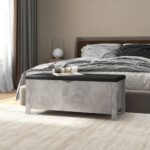 Provira Opbergbox met kussen 105x40x45 cm bewerkt hout betongrijs
