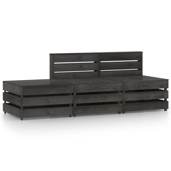Provira 3-delige Loungeset grijs geïmpregneerd grenenhout