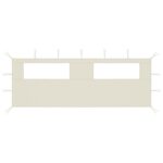 Provira Prieelzijwand met ramen 6x2 m crèmekleurig
