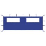 Provira Prieelzijwand met ramen 6x2 m blauw
