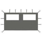 Provira Prieelzijwand met ramen 4x2 m antracietkleurig