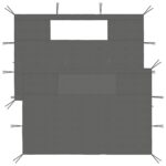 Provira Prieelzijwanden met ramen 2 st antracietkleurig