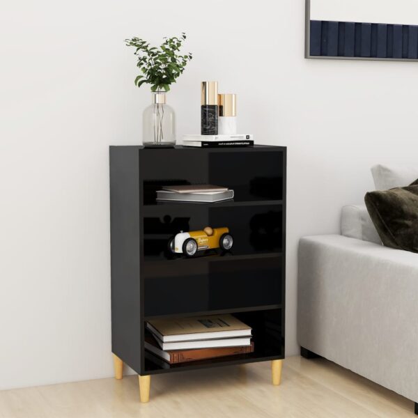Provira Dressoir 57x35x90 cm bewerkt hout hoogglans zwart