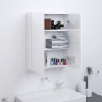 Provira Badkamerkast met spiegel 60x15x75 cm MDF glanzend wit