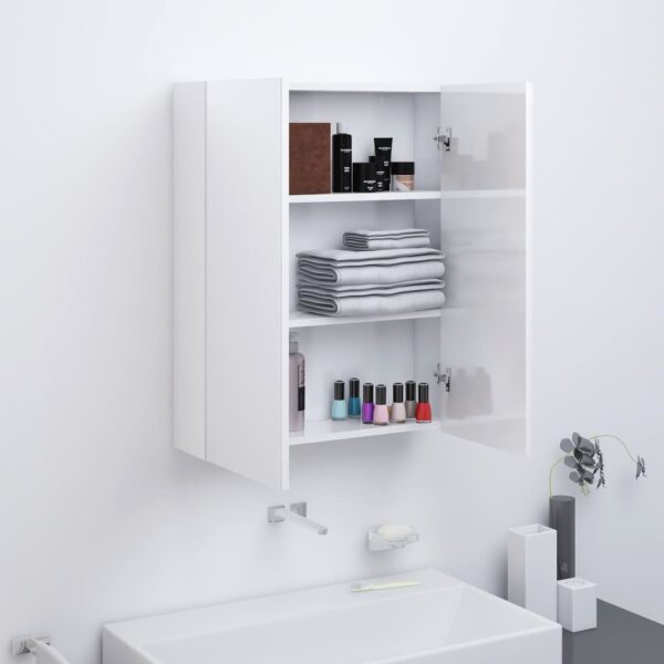Provira Badkamerkast met spiegel 60x15x75 cm MDF glanzend wit