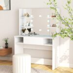 Provira Kaptafel met LED-verlichting 100x40x135 cm MDF wit