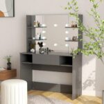 Provira Kaptafel met LED-verlichting 100x40x135 cm MDF grijs