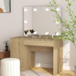 Provira Kaptafel met LED-verlichting 110x55x145 cm MDF eikenkleurig