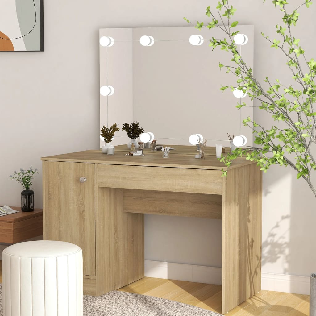 8720286391792_m_en_hd_1 Provira Kaptafel met LED-verlichting 110x55x145 cm MDF eikenkleurig - Image 1