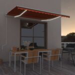 Provira Luifel automatisch met LED windsensor 450x350 cm oranje bruin