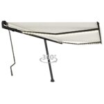 Provira Luifel handmatig uittrekbaar met LED 400x300 cm crèmekleurig