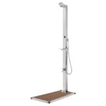 Provira Buitendouche met bruine basis 225 cm roestvrij staal