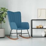 Provira Schommelstoel fluweel blauw