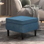 Provira Kruk met houten poten fluweel blauw