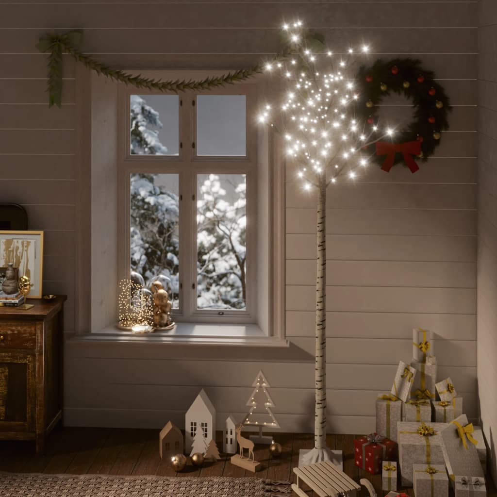 8720286442999_m_en_hd_1 Provira Kerstboom wilg met 200 koudwitte LED's binnen en buiten 2,2 m - Image 1
