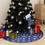 Provira Kerstboomrok luxe met sok 122 cm stof blauw