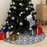 Provira Kerstboomrok luxe met sok 90 cm stof grijs