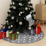 Provira Kerstboomrok luxe met sok 122 cm stof grijs