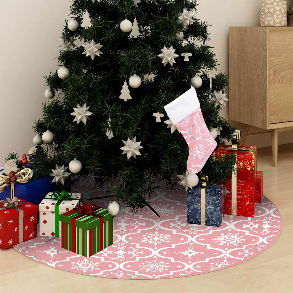 8720286445952_m_en_hd_1 Provira Kerstboomrok luxe met sok 150 cm stof roze - Image 1