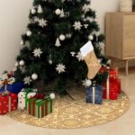 Provira Kerstboomrok luxe met sok 122 cm stof geel