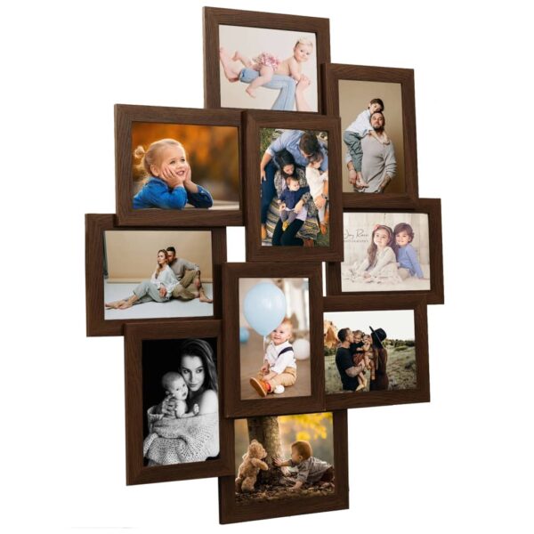 Provira Fotolijst voor 10x(10x15 cm) foto MDF donkerbruin