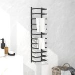 Provira Handdoekenrek 24x12x96 cm staal zwart