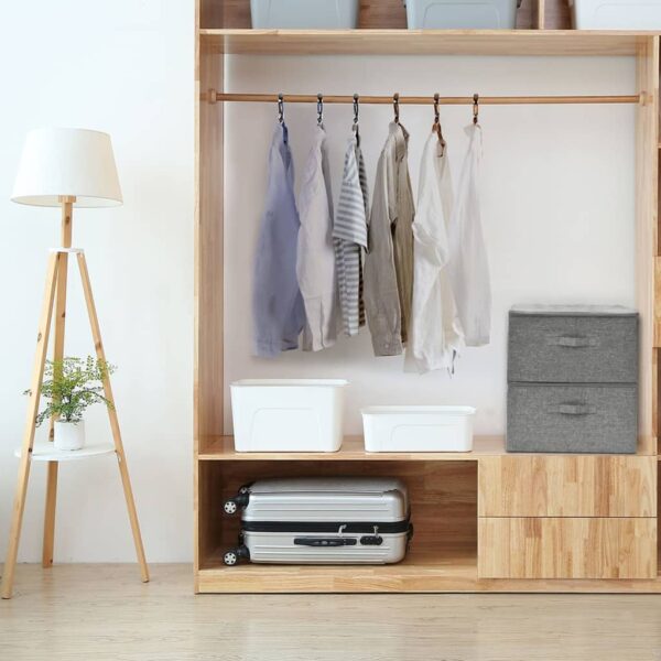 Provira Opbergboxen 2 st 43x34x23 cm stof grijs