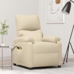 Provira Massagestoel elektrisch stof crèmekleurig
